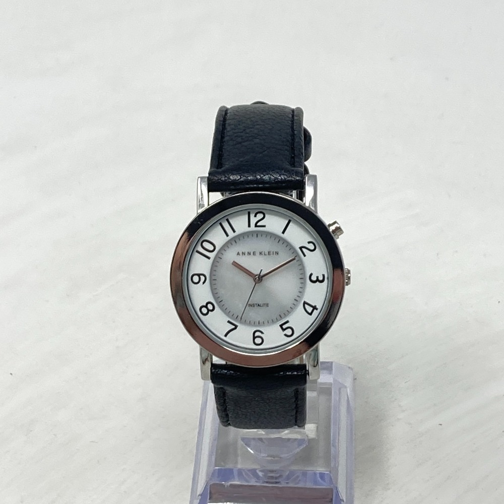 Anne Klein Easy Reader Watch Women 35mm Silver Tone MOP Dial New Battery 8.25" - Picture 4 of 16